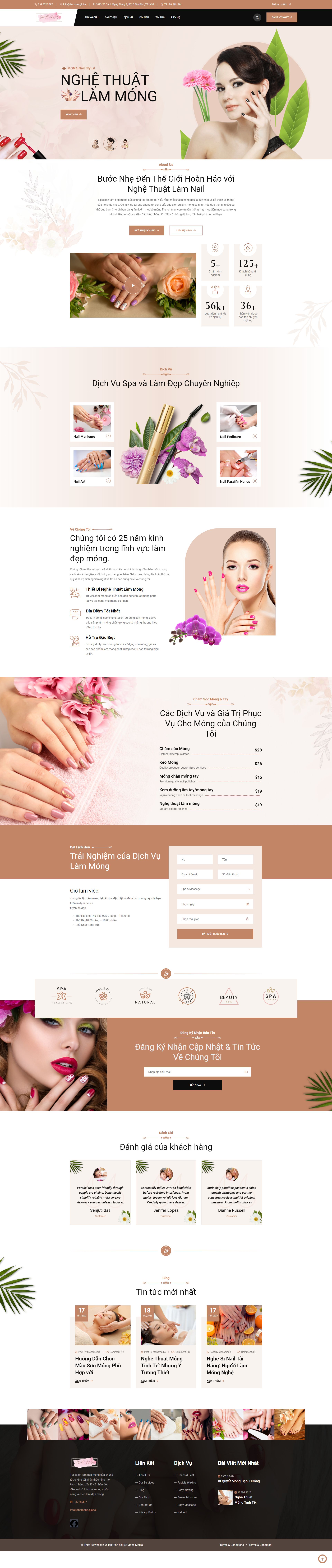 Mẫu Website Dịch Vụ Làm Nail Giao Diện Tinh Tế, Chuyên Nghiệp