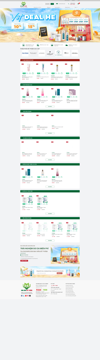 Mẫu Website Bán hàng Mỹ phẩm chuẩn seo