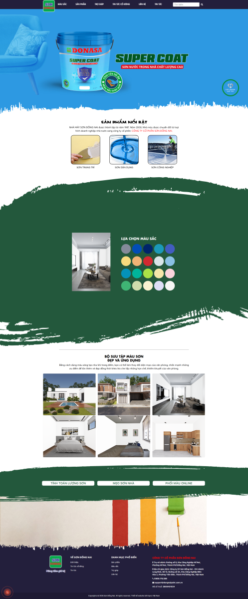 Mẫu Website Giới thiệu Công Ty Sơn Sang Trọng
